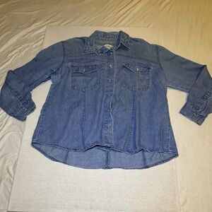 Blue Denim Button-Up Shirt